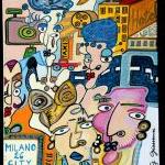 Milano Metropolitano<br />Acrilico e tempera su tela<br /> 120 x 170 cm